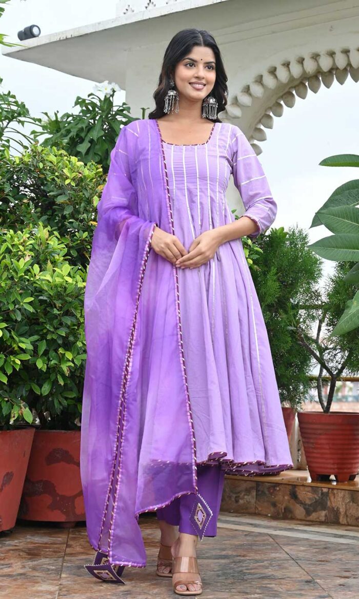 PANSY LAVENDER WITH GOTTA KAIDAR ANARKALI