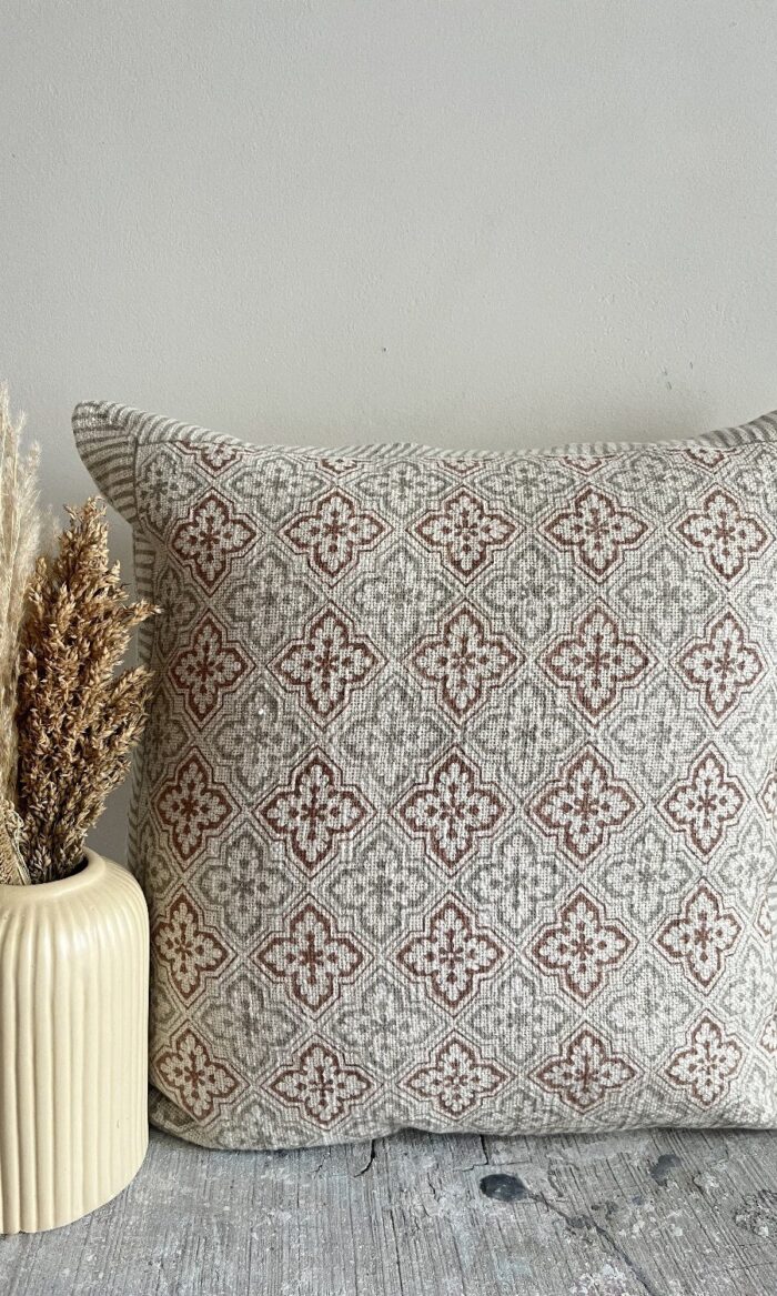 Jaipur Tile Hand Block Print Pillow Cover
