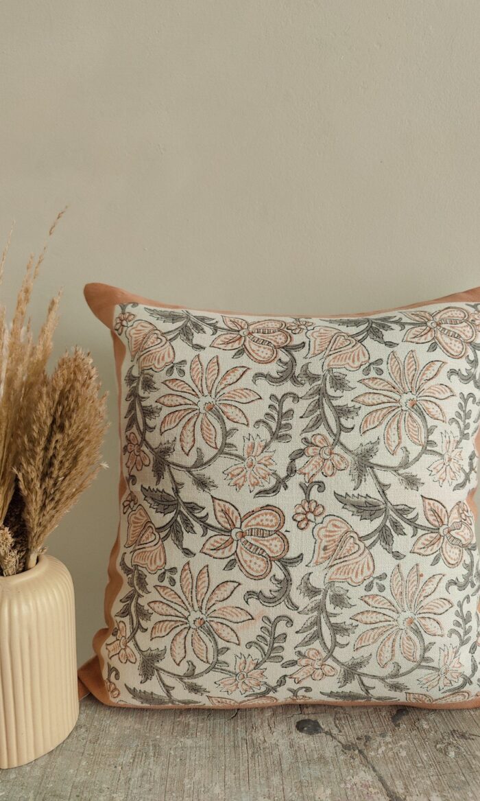 Rustica Meadow Hand Block Print Pillow Cover