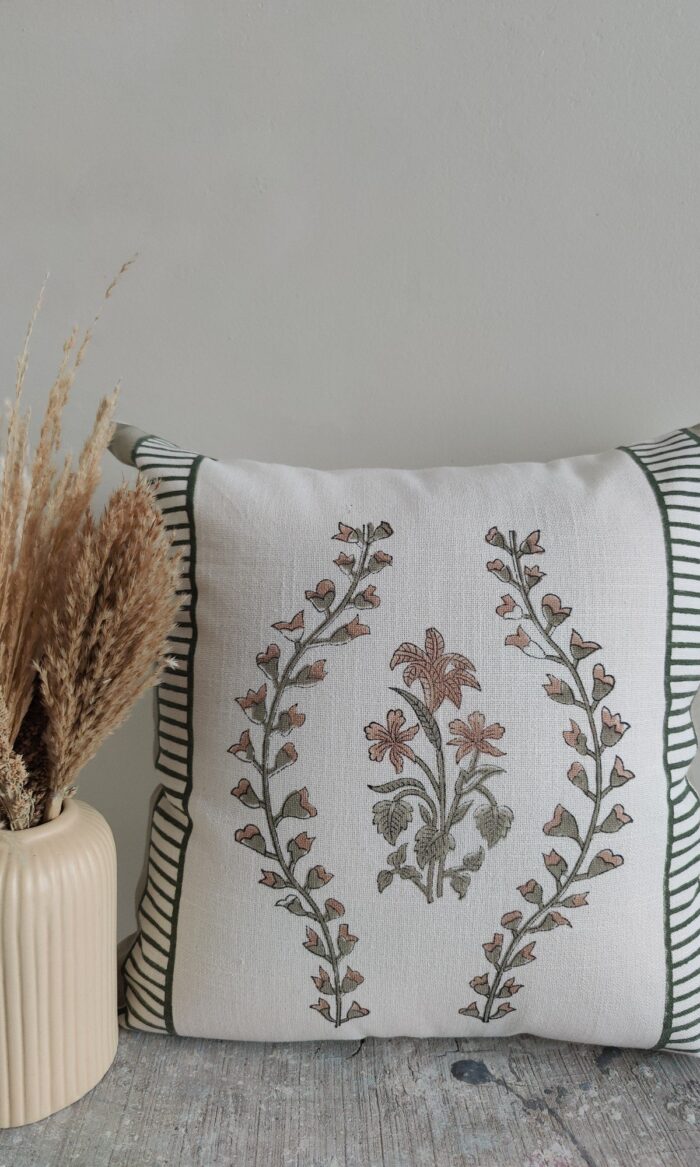 The Oasis Block Print Pillow Cover
