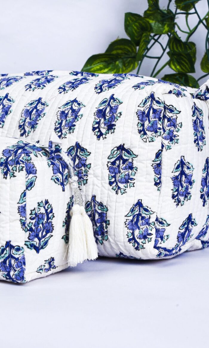 Travel Toiletry Bags for Women  Set of 3 Handmade Quilted Cotton Makeup Pouches